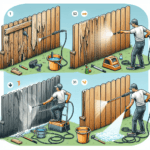 Cómo revitalizar una cerca de madera con lavado a presión