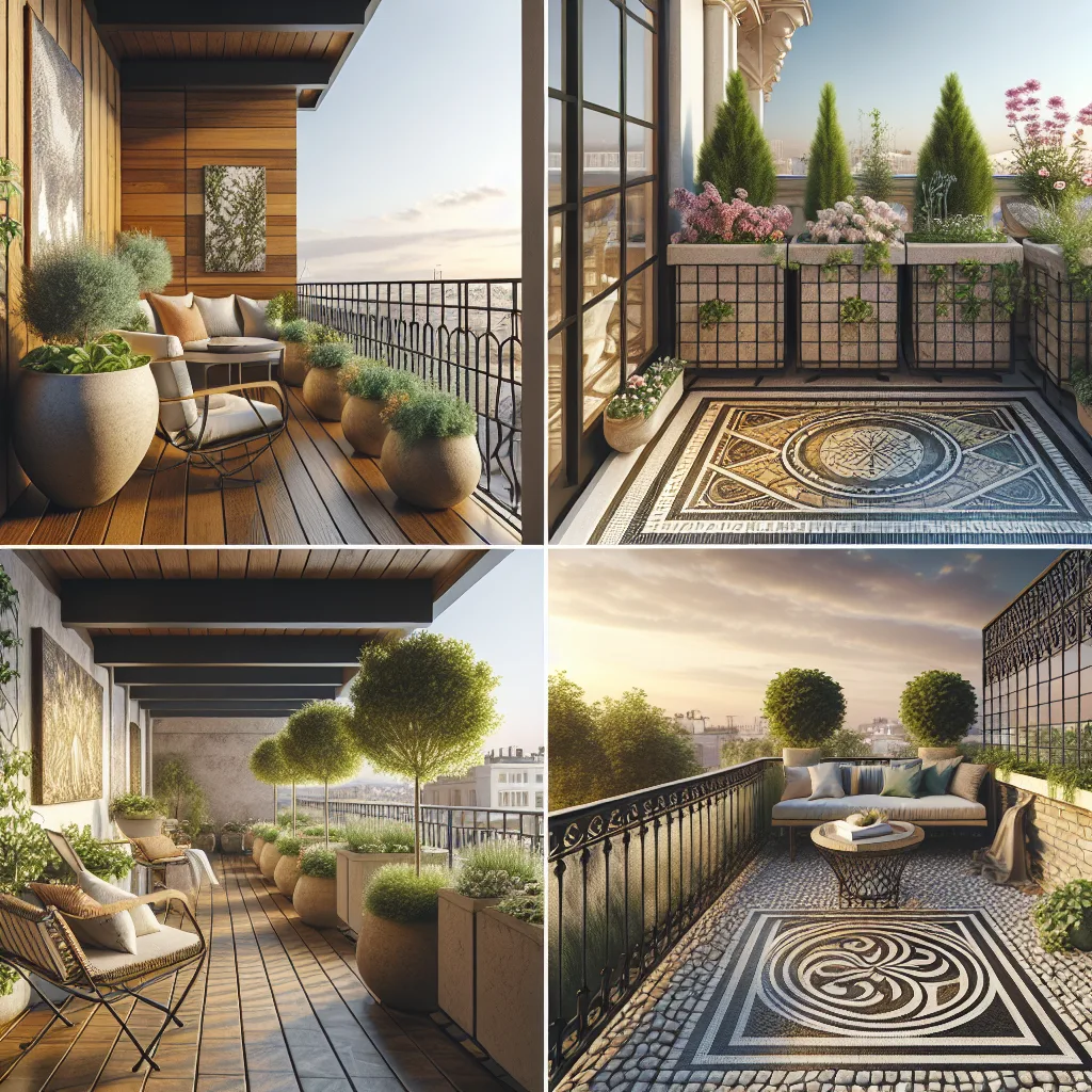 Ideas de suelos para balcones elegantes y funcionales