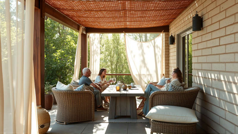 Serena paz familiar en un oasis cálido