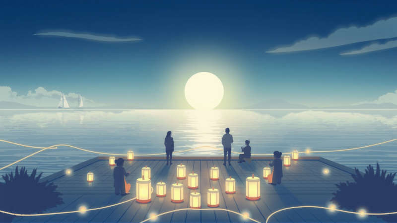 Paz serena en un paisaje costero