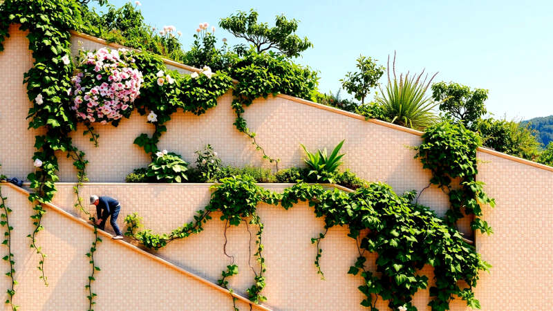 Un jardín vertical sereno y armonioso