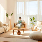 Serena vivienda con calidez natural y calma