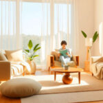 Serena vivienda con calidez natural y calma