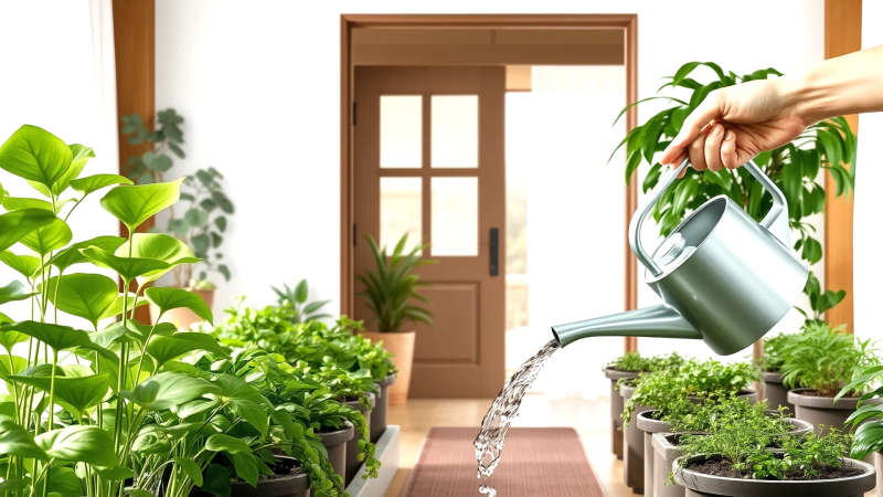 Un jardín interior sereno