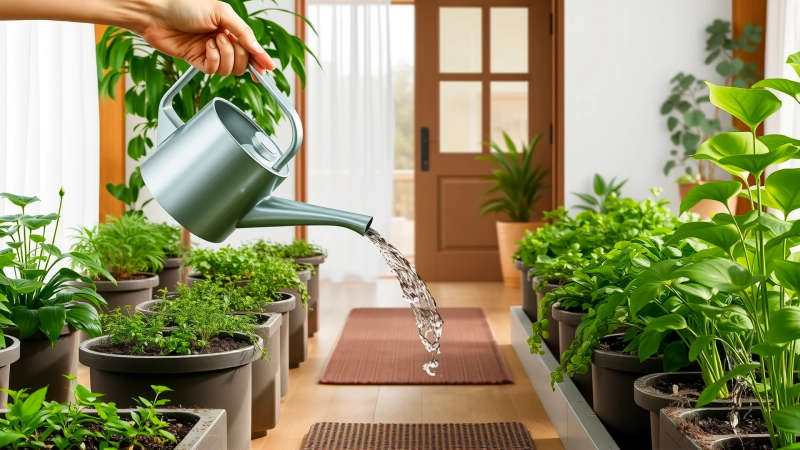 Un jardín interior sereno