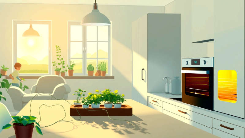 Un jardín interior cálido y sereno