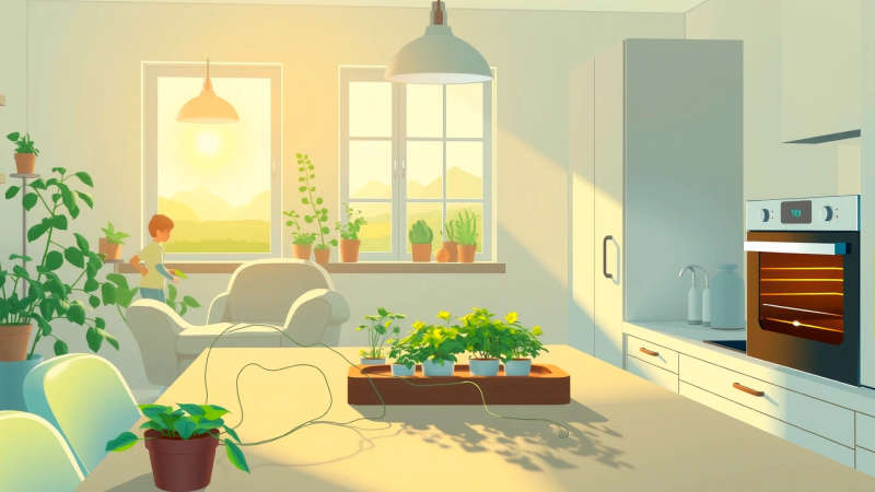 Un jardín interior cálido y sereno