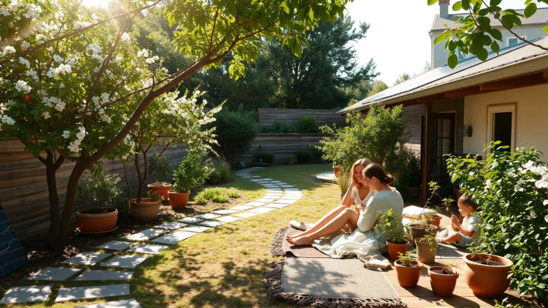 Serena armonía sostenible en un oasis