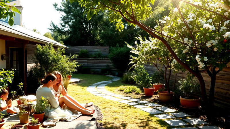 Serena armonía sostenible en un oasis