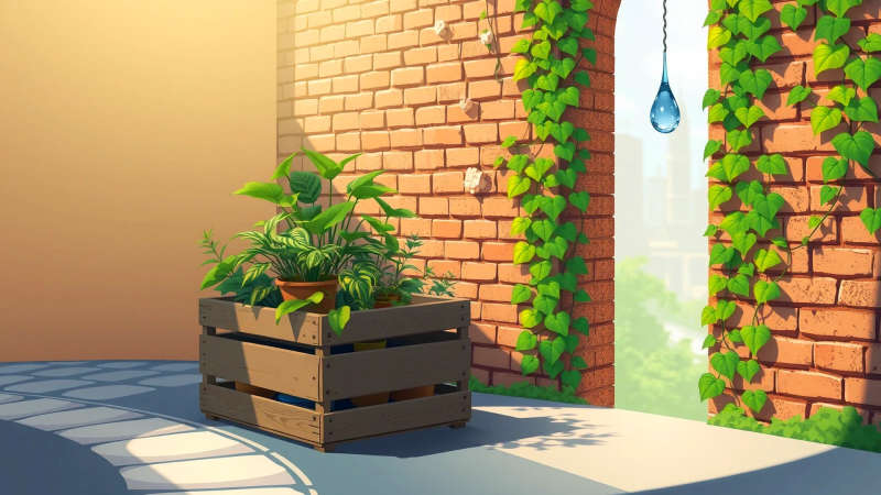 Paz serena en un jardín equilibrado