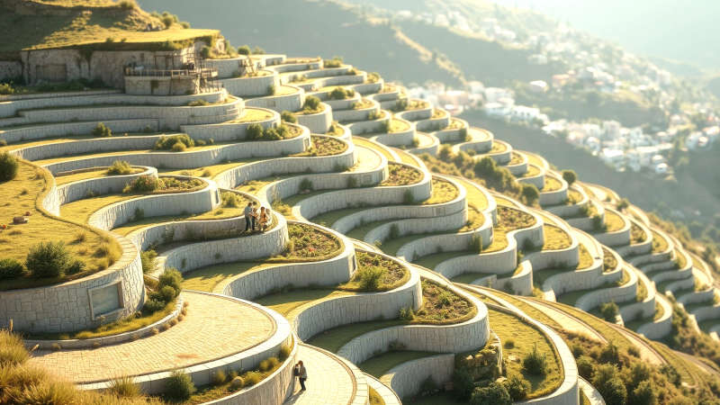 Armonía natural y humana en terraces