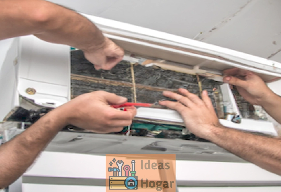 Manos expertas reemplazan el condensador del aire acondicionado para una óptima funcionalidad.