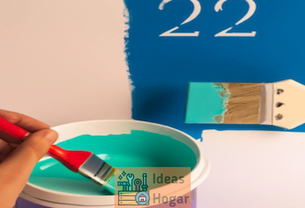 Imagen mostrando una paleta de colores y un pincel sobre un baño siendo pintado, representando el costo promedio de pintura en el año 2024.