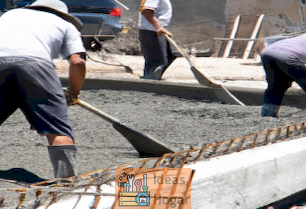 Imagen de un proceso de vertido de concreto sobre una losa existente siguiendo los pasos adecuados para una construcción exitosa.